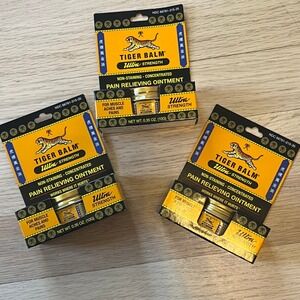 Tiger Balm Ultra‎ Strength Pain Relieving Ointment 0.35 oz 10g Exp 2029-10 3PK